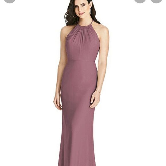 Dessy Collection English Rose Criss Cross Style 3022 Maxi Dress Sz 10 - Picture 1 of 10